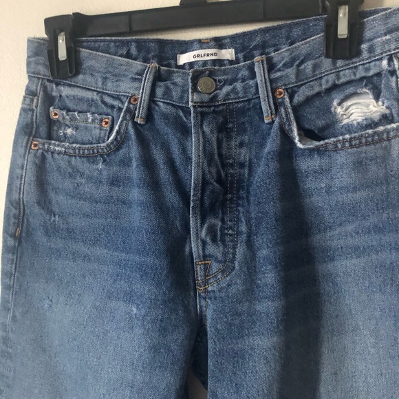 ❤️GRLFRND Karolina Jeans Denim High Waist Distressed Raw Hem Whole Lotta Love 27 - Picture 4 of 8